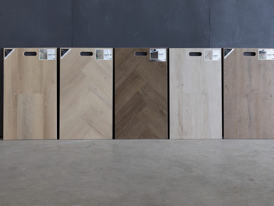 PVC-monstervloeren in de showroom